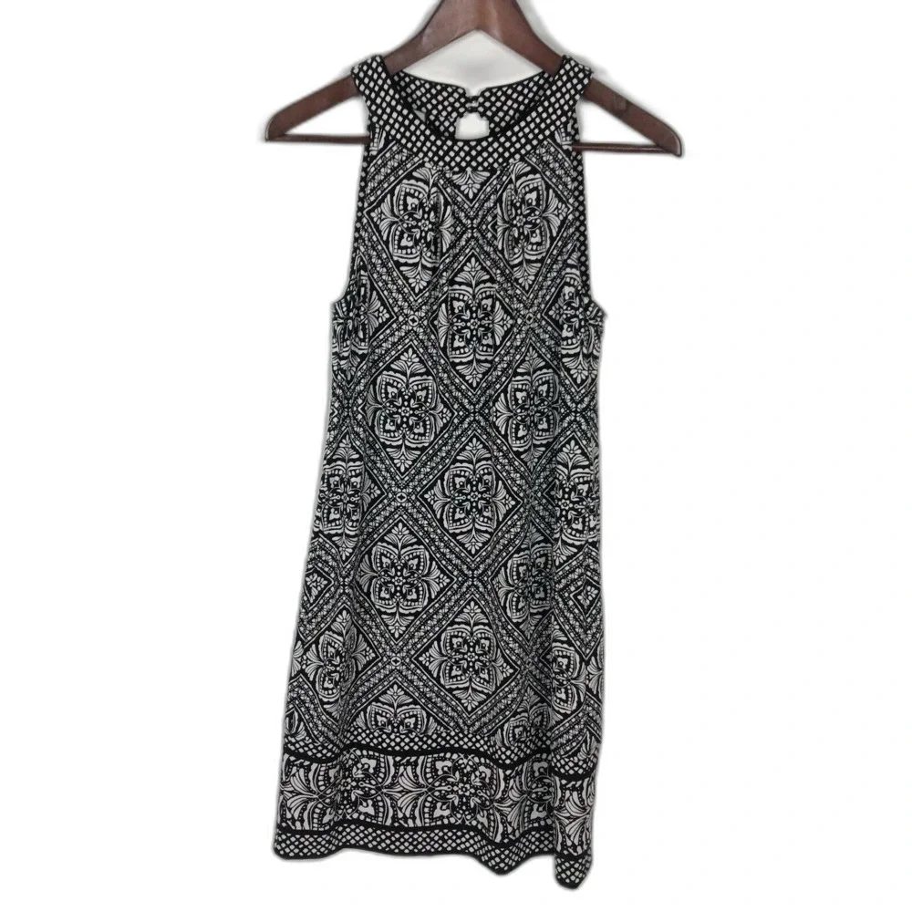 Reversible NWT White House Black Market Print Sleeveless Halter Neck Dress XS - Picture 3 of 12